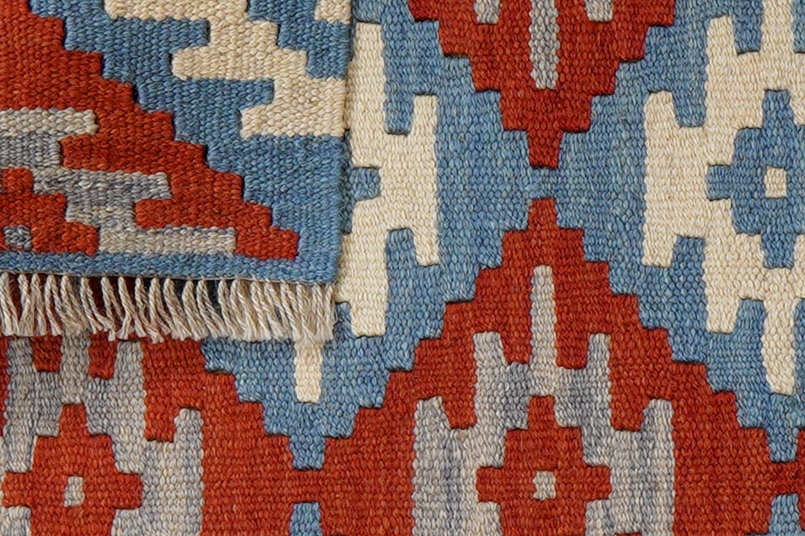 Kelim Gashgai — Handmade, 60x90 cm, Blue, 100% Virgin Wool | View 6