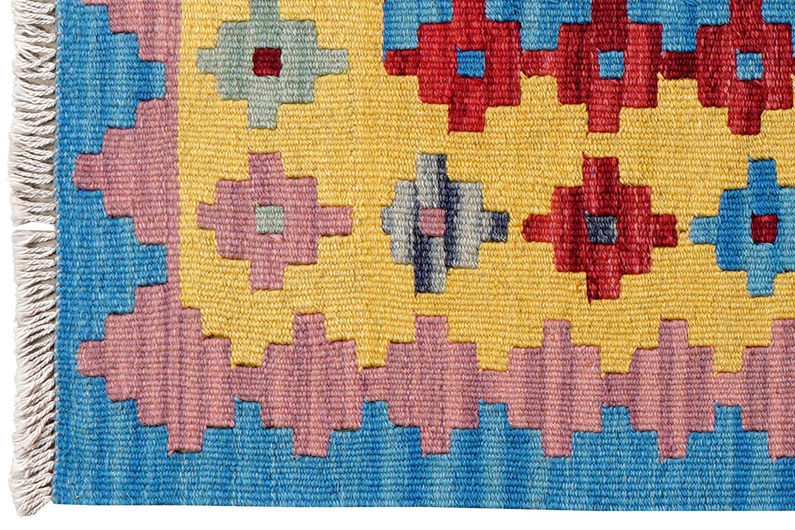Kelim Gashgai — Handmade, 62x96 cm, Yellow, 100% Virgin Wool | View 3