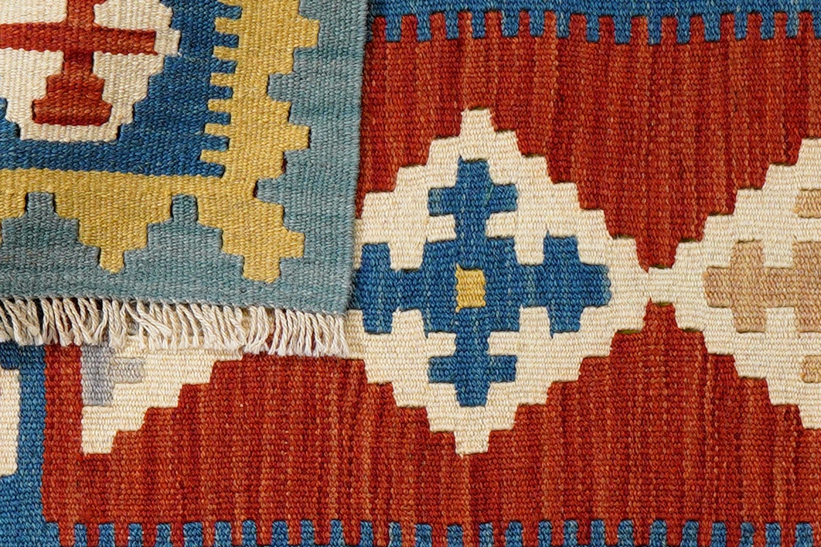 Kelim Gashgai — Handmade, 82x119 cm, Red, 100% Virgin Wool | View 6