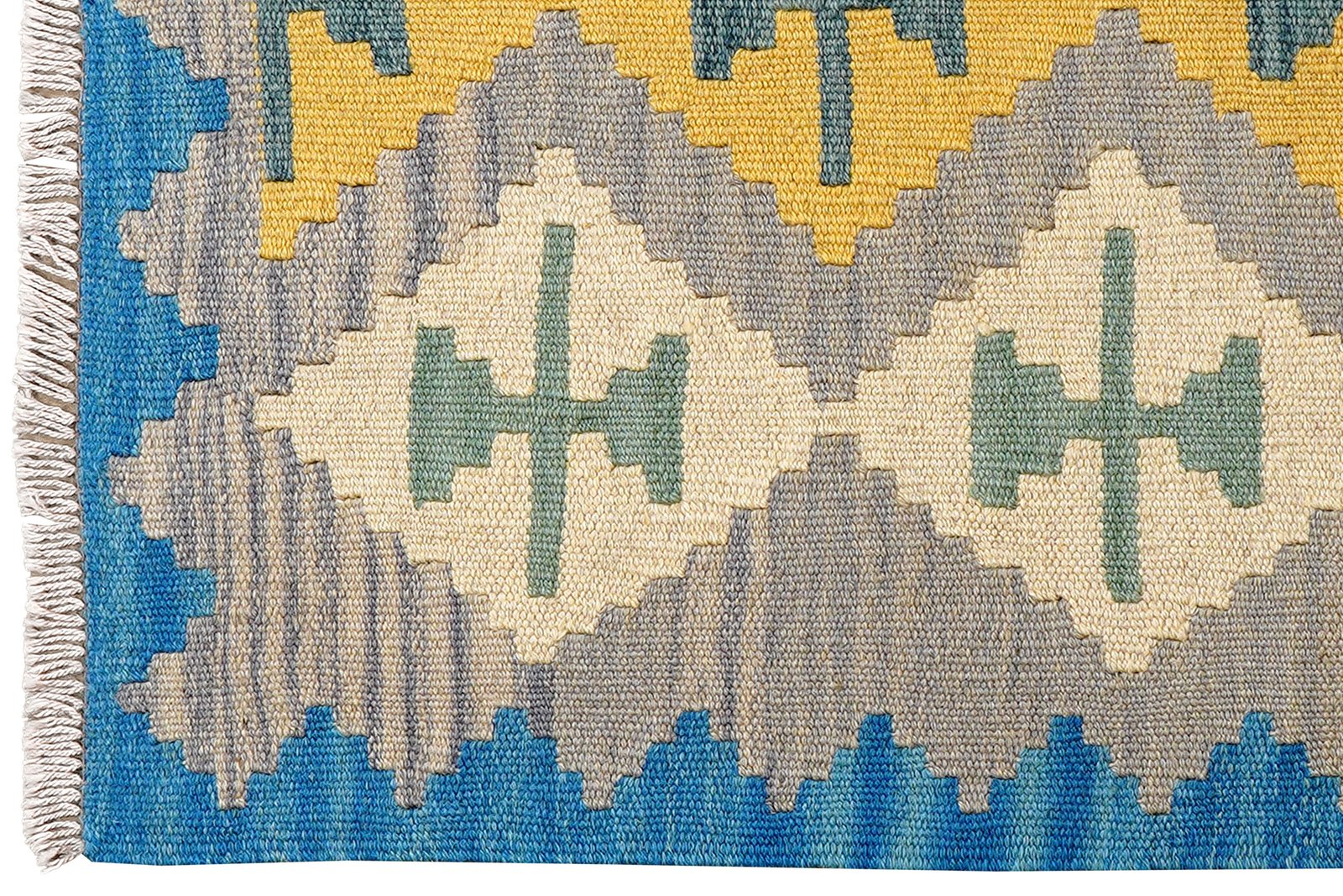 Kelim Gashgai — Handmade, 80x117 cm, Grey, 100% Virgin Wool | View 3