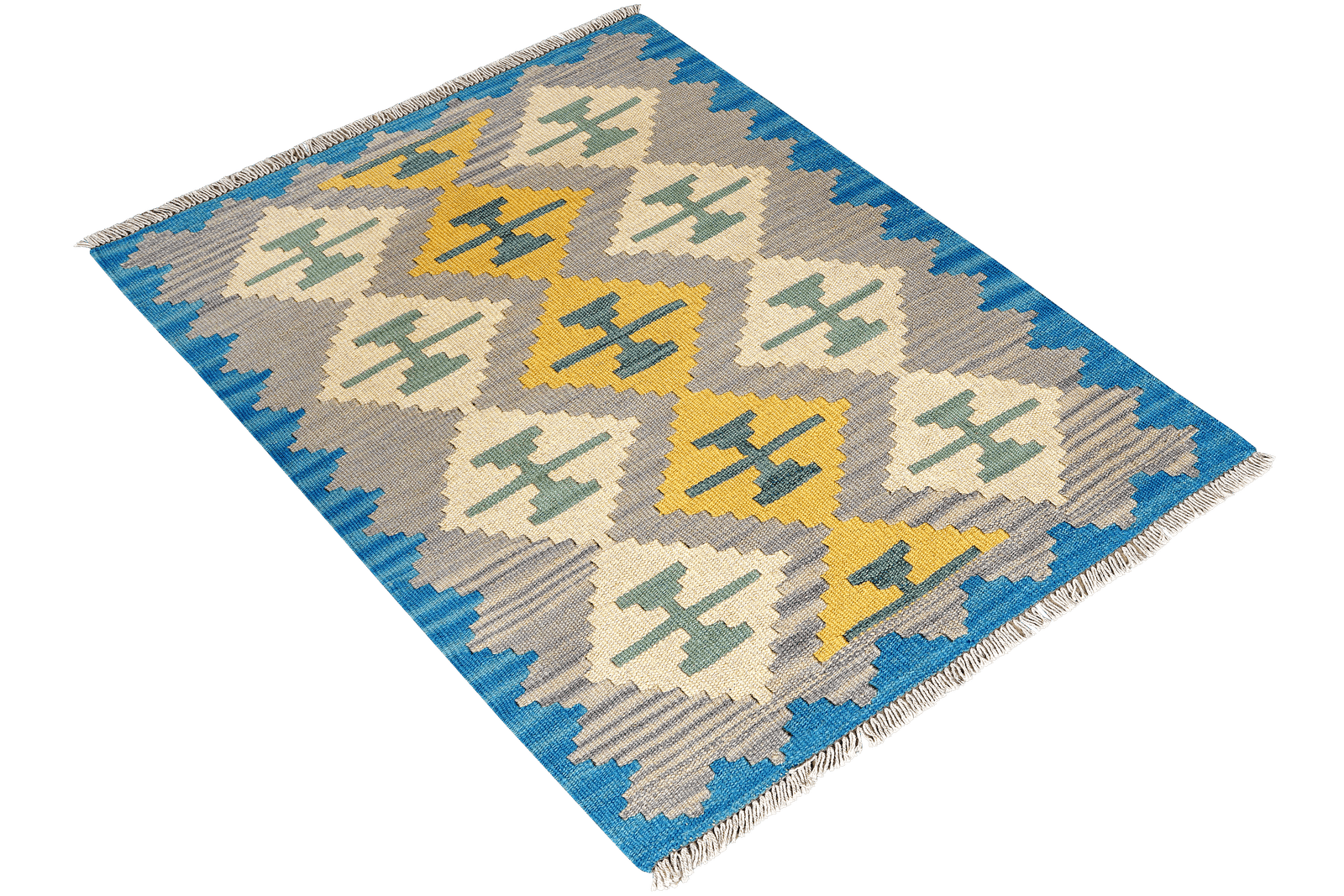 Kelim Gashgai — Handmade, 80x117 cm, Grey, 100% Virgin Wool | View 4