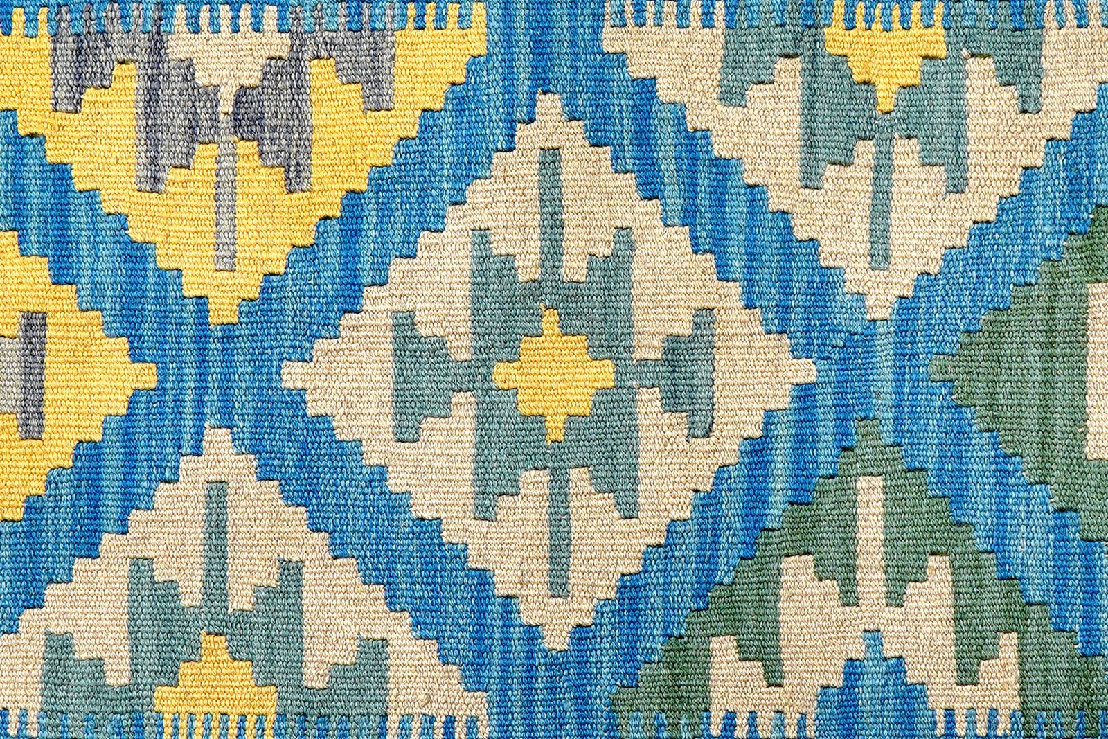 Kelim Gashgai — Handmade, 124x174 cm, Blue, 100% Virgin Wool | View 5