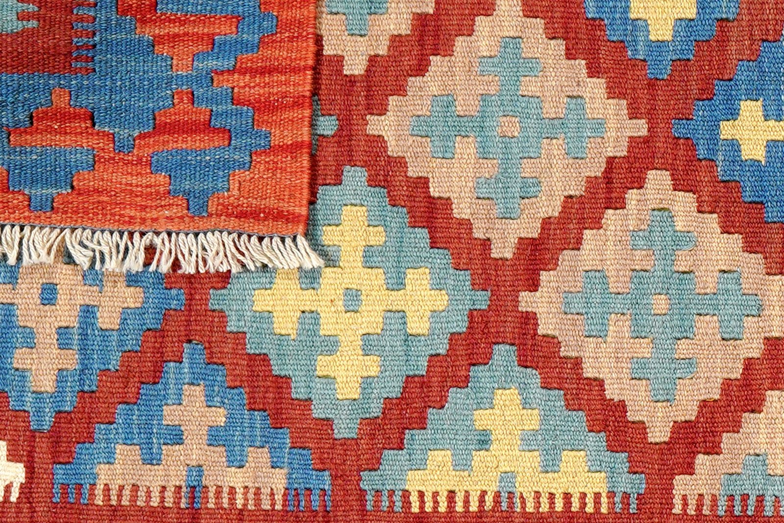 Kelim Gashgai — Handmade, 81x126 cm, Red, 100% Virgin Wool | View 6
