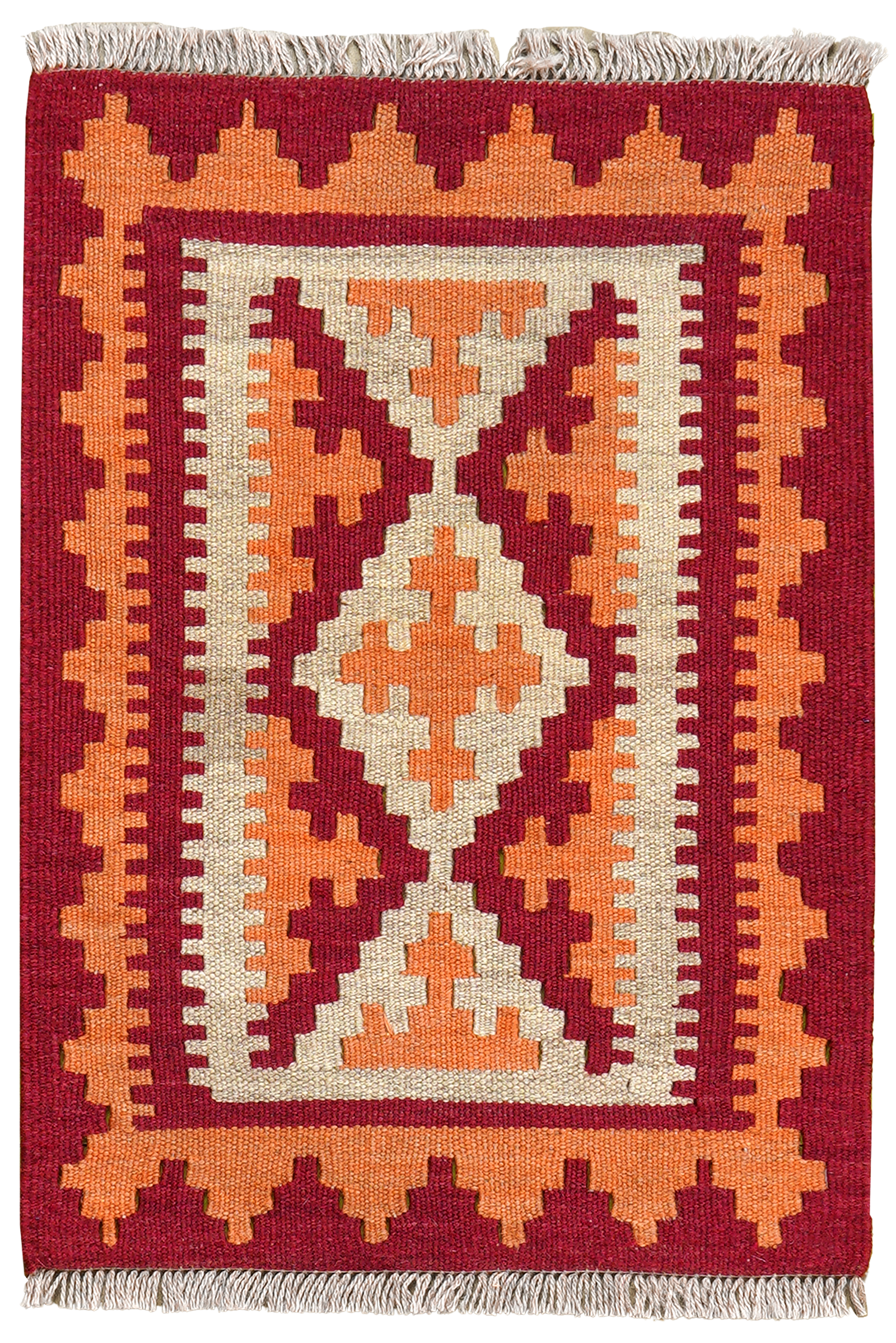 Kelim Gashgai — Handgefertigt, 65x45 cm, Rot, 100% Virgin Wool | Main view