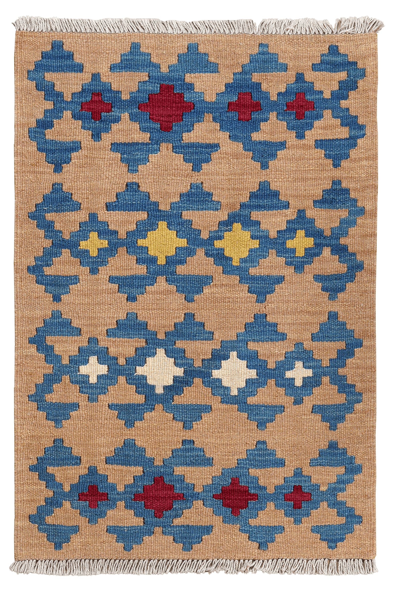 Kelim Gashgai — Handmade, 61x91 cm, Beige, 100% Virgin Wool | Main view