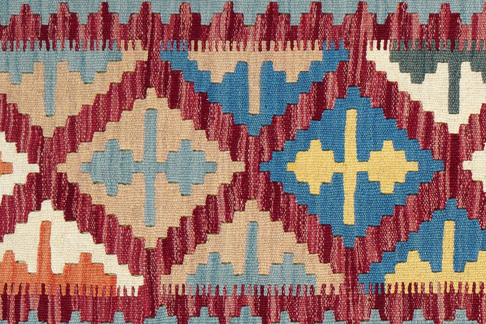 Kelim Gashgai — Handmade, 100x153 cm, Red, 100% Virgin Wool | View 5