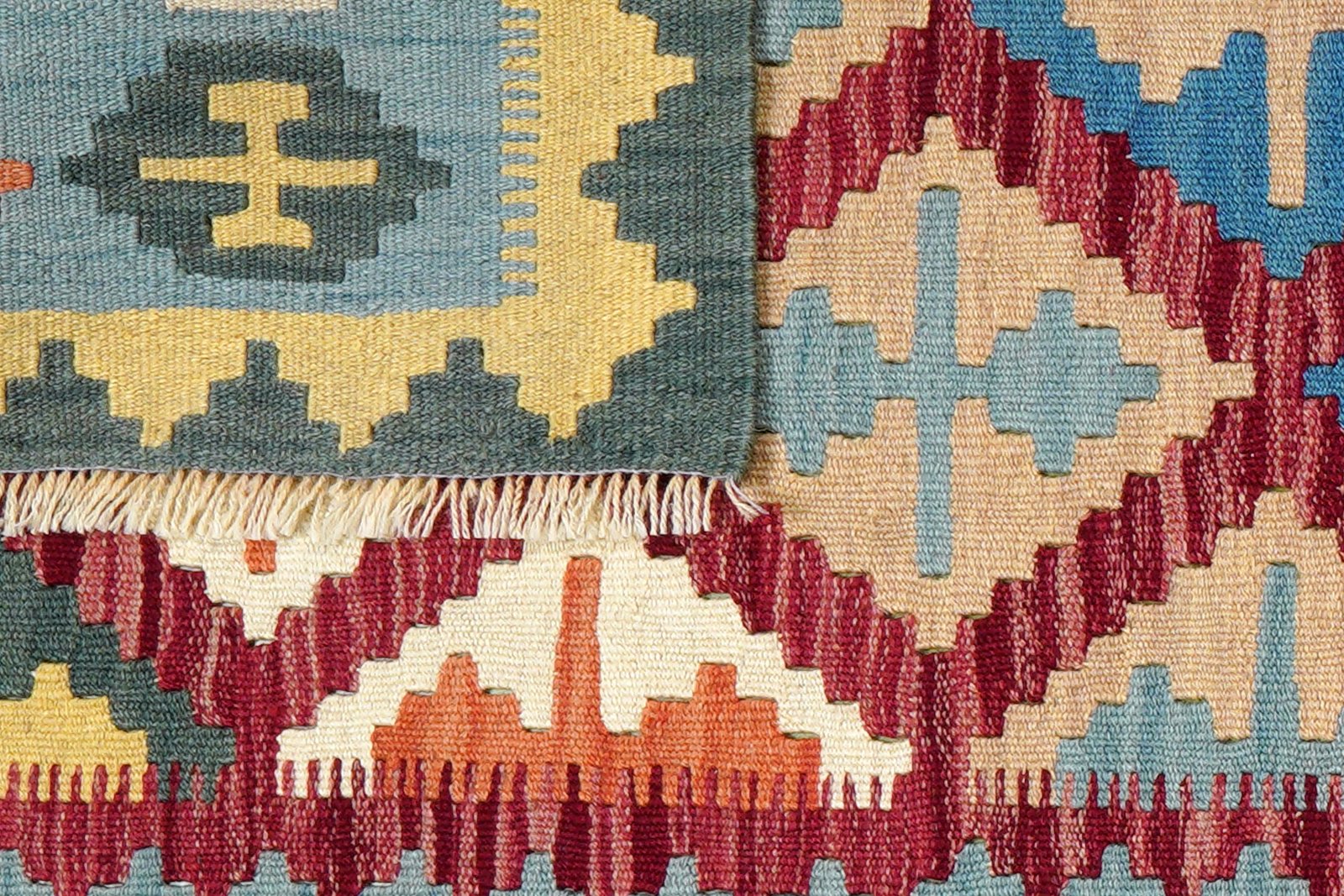 Kelim Gashgai — Handmade, 100x153 cm, Red, 100% Virgin Wool | View 6