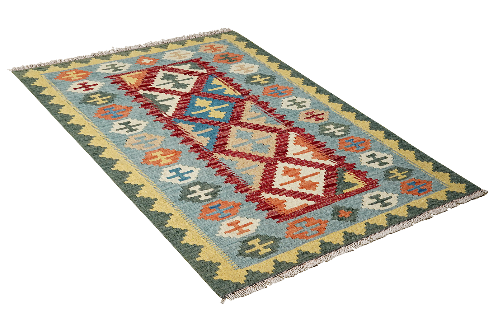 Kelim Gashgai — Handgefertigt, 153x100 cm, Blau, 100% Virgin Wool | View 5