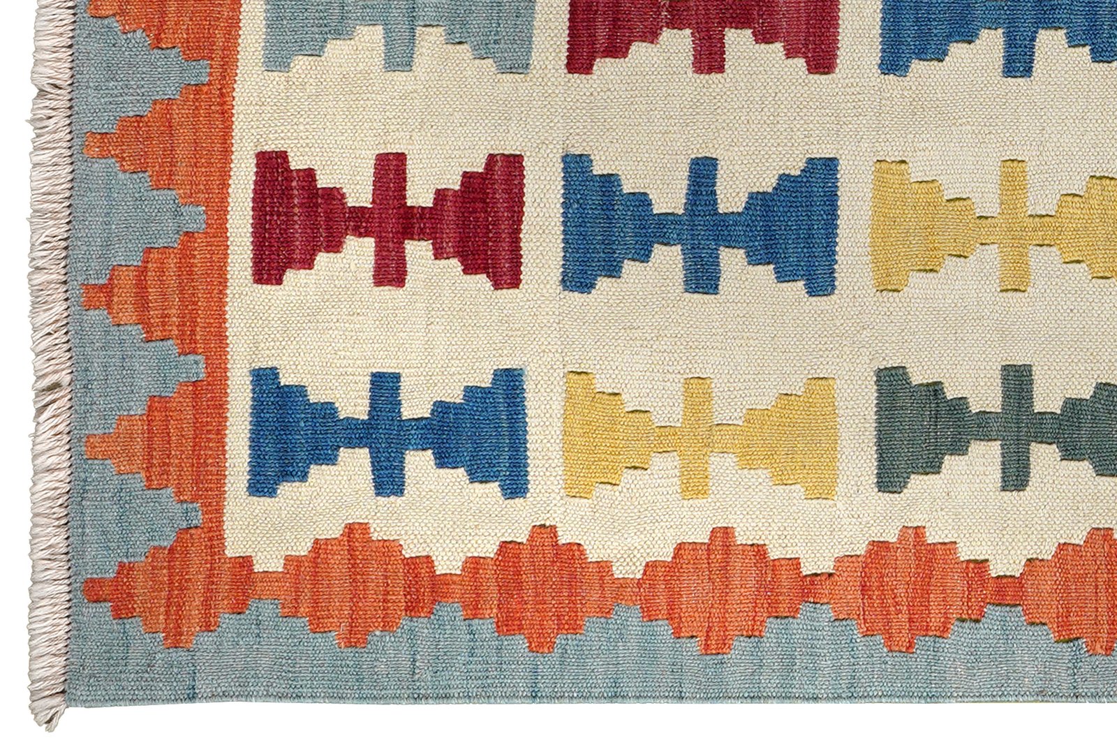 Kelim Gashgai — Handmade, 84x193 cm, Beige, 100% Virgin Wool | View 3