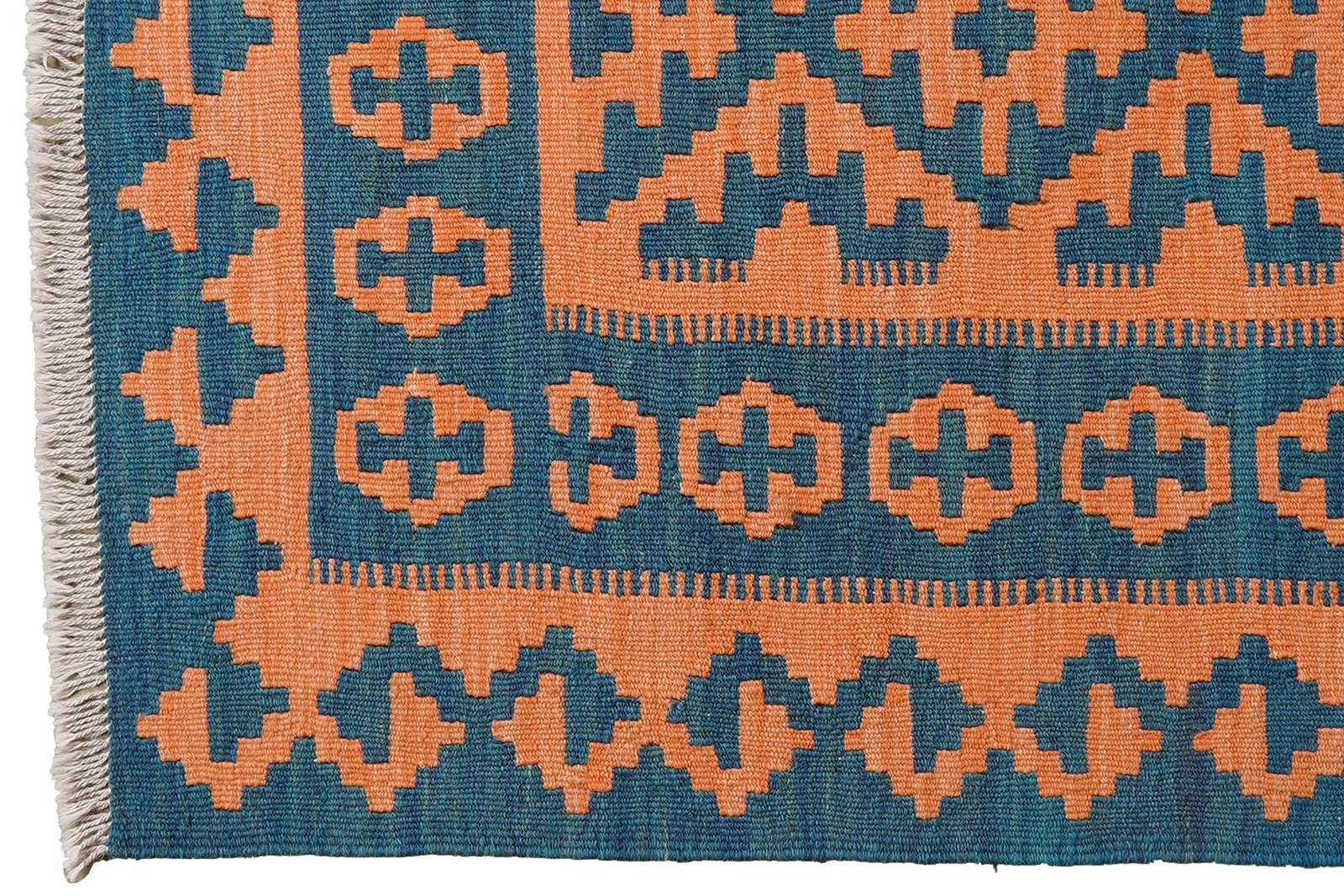 Kelim Gashgai — Handmade, 100x148 cm, Orange, 100% Virgin Wool | View 3