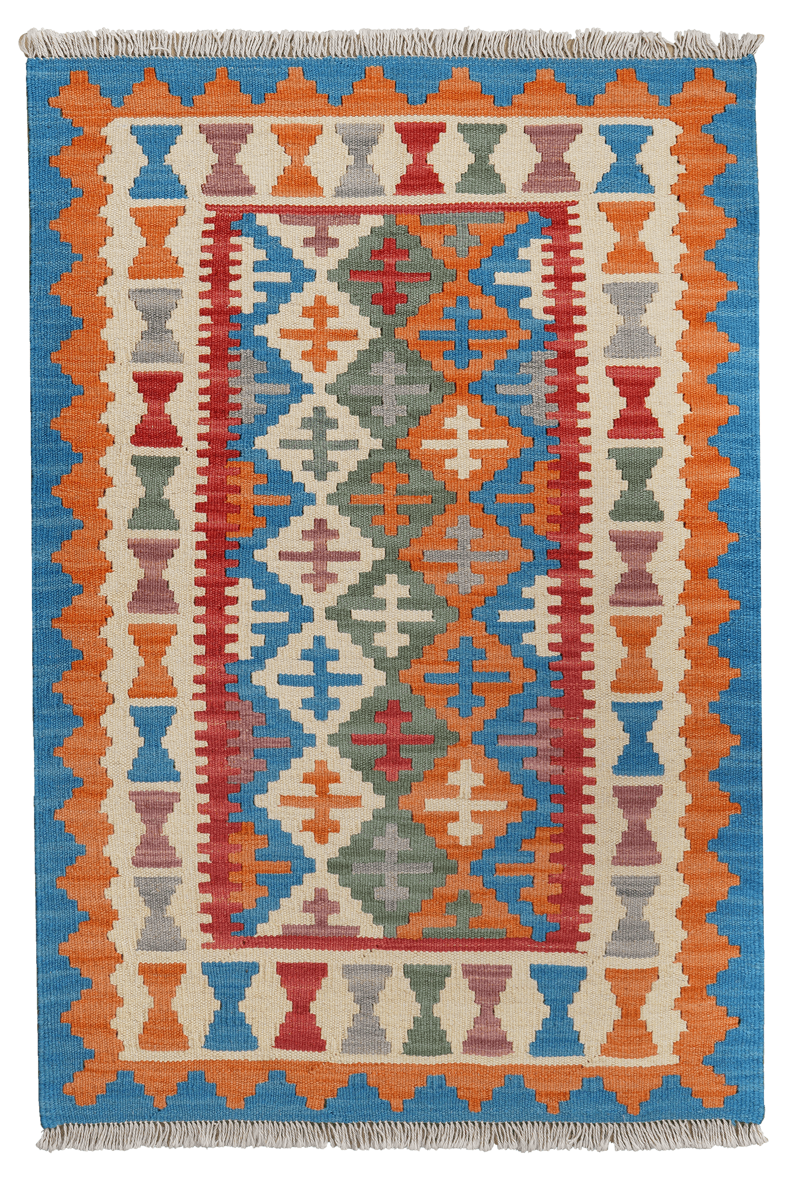 Kelim Gashgai — Handmade, 84x124 cm, Red, 100% Virgin Wool | Main view