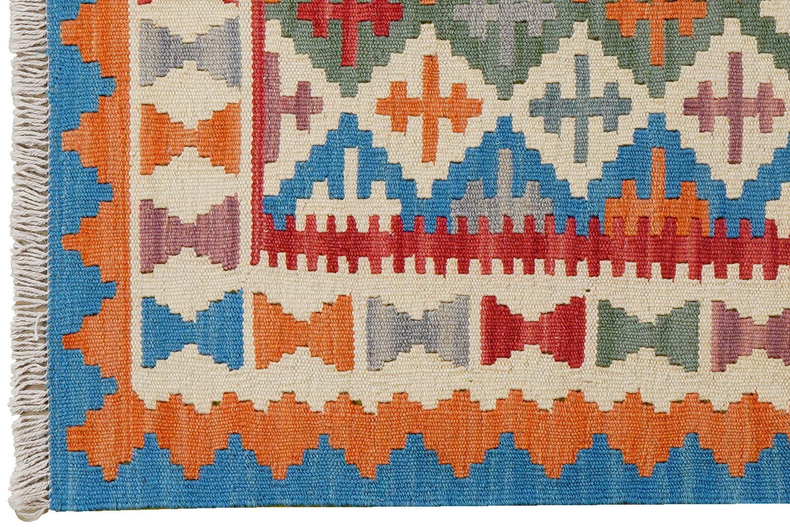 Kelim Gashgai — Handmade, 84x124 cm, Red, 100% Virgin Wool | View 3
