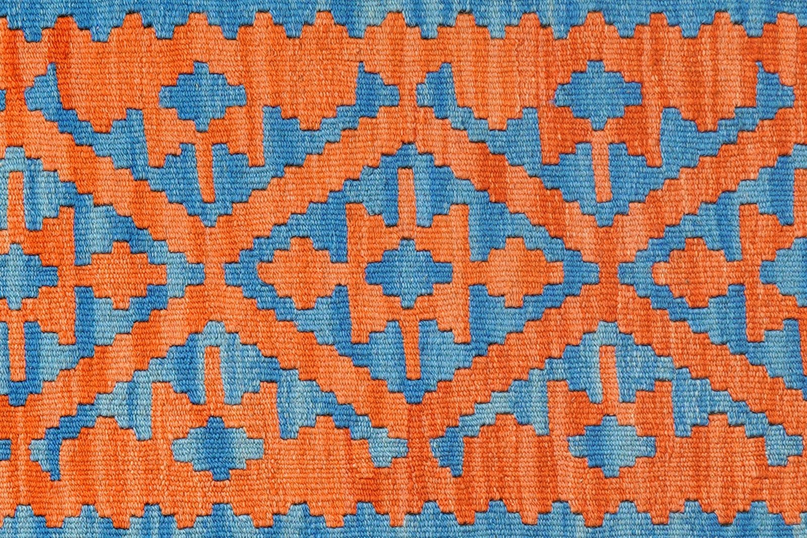 Kelim Gashgai — Handmade, 89x127 cm, Orange, 100% Virgin Wool | View 5