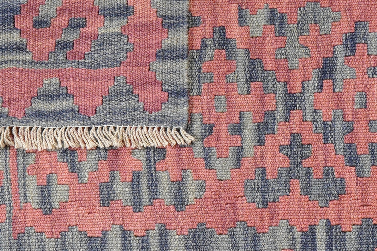 Kelim Gashgai — Handmade, 85x122 cm, Pink, 100% Virgin Wool | View 6