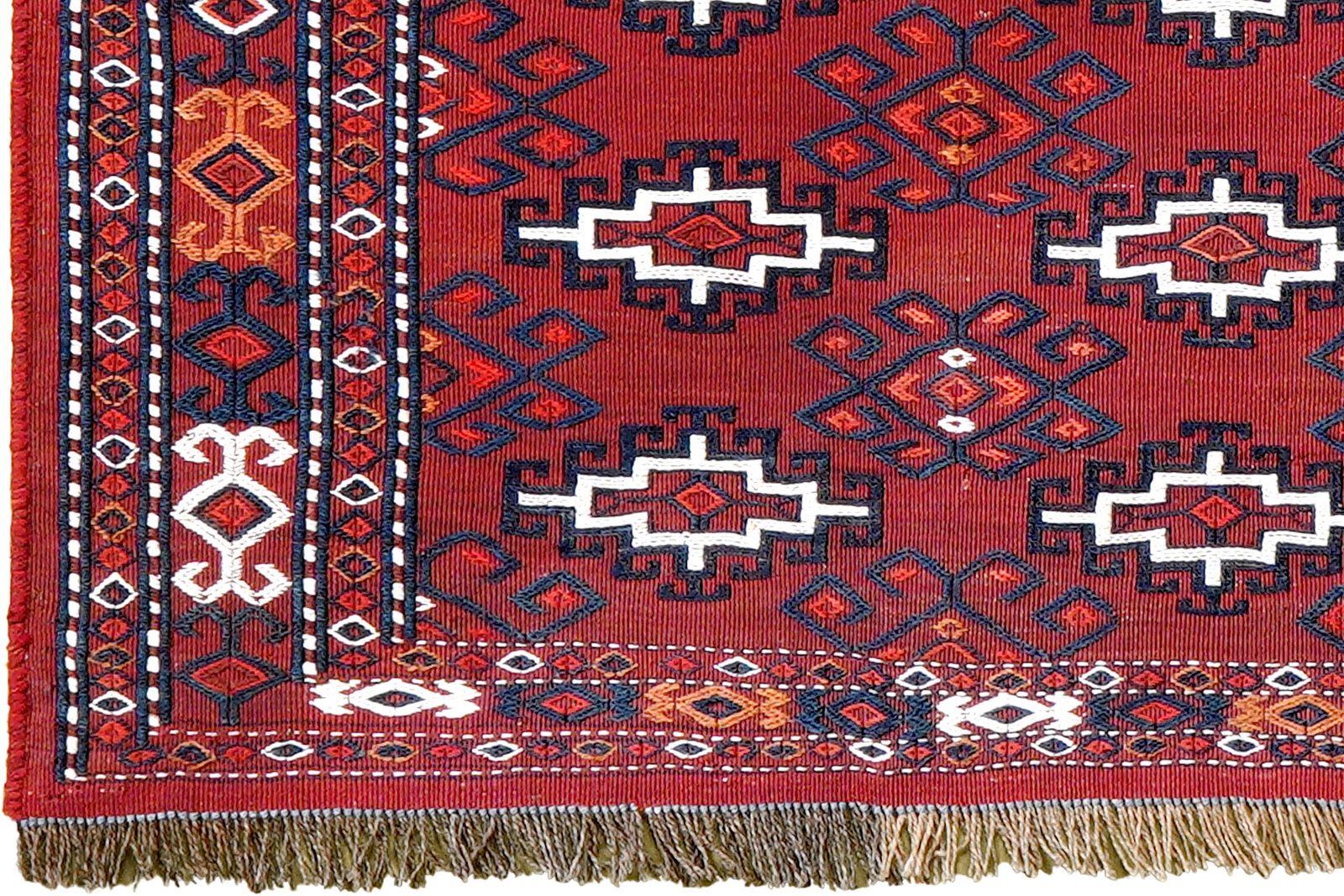Kelim Turkman — Handgefertigt, 52x103 cm, Rot, 100% Virgin Wool | View 4