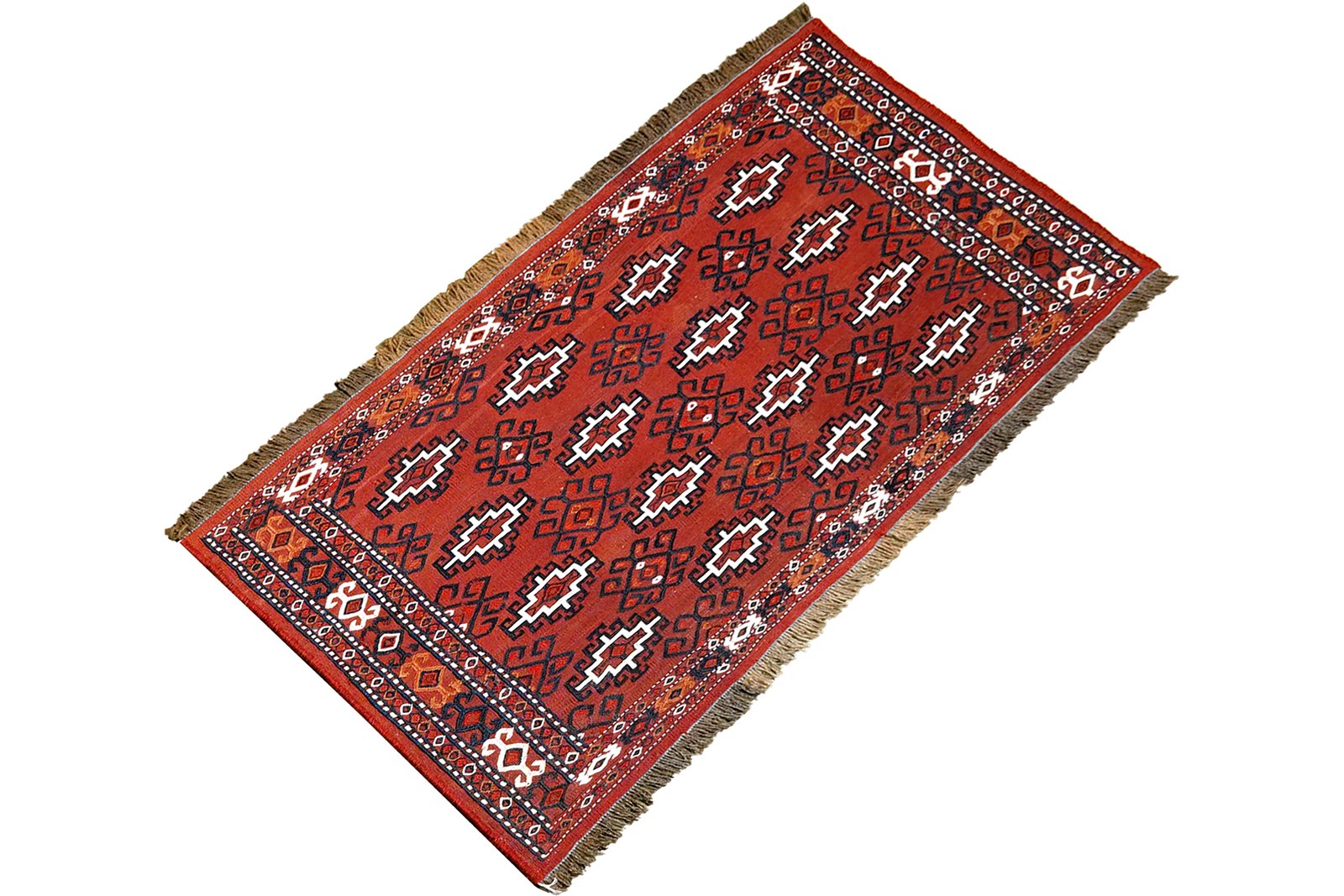 Kelim Turkman — Handmade, 103x52 cm, Red, 100% Virgin Wool | View 4