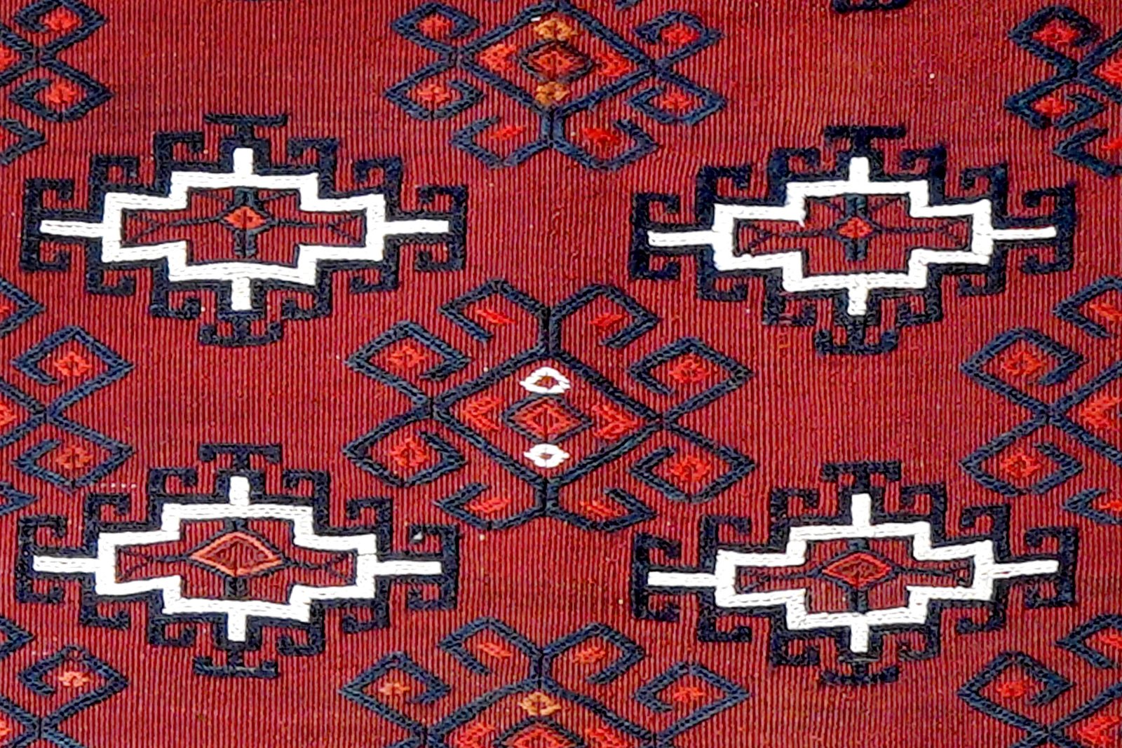Kelim Turkman — Handmade, 103x52 cm, Red, 100% Virgin Wool | View 5