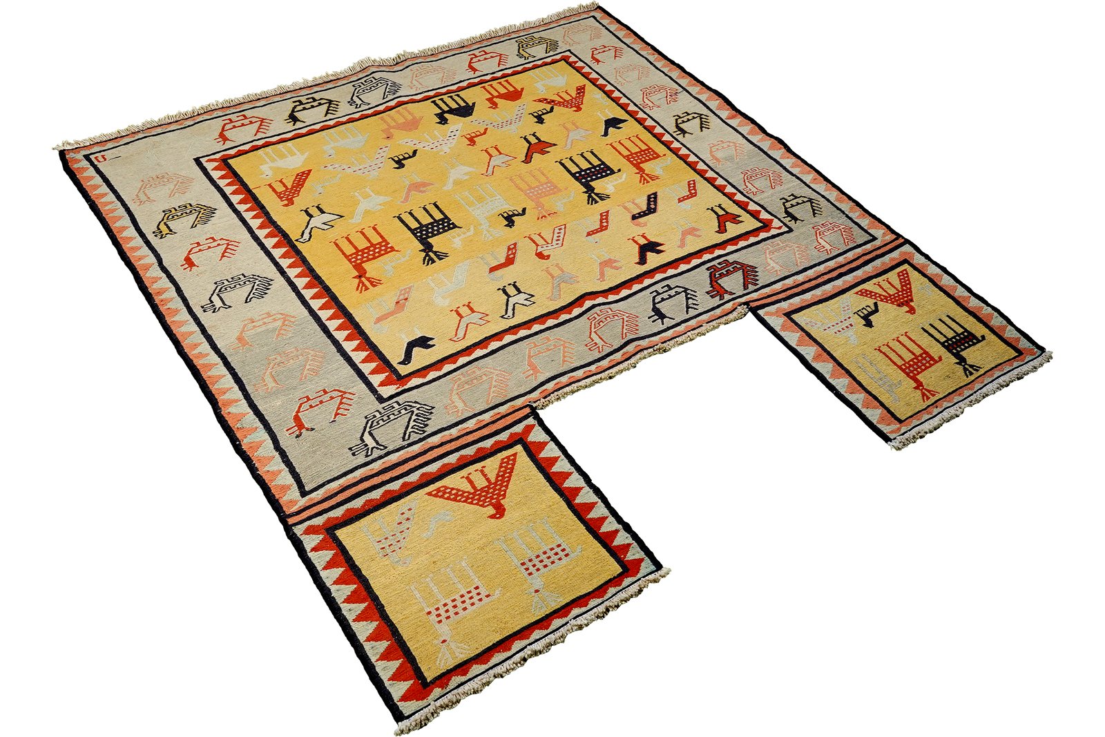 Sumak Shahsavan — Handmade, 118x156 cm, Yellow, 100% Virgin Wool | View 4