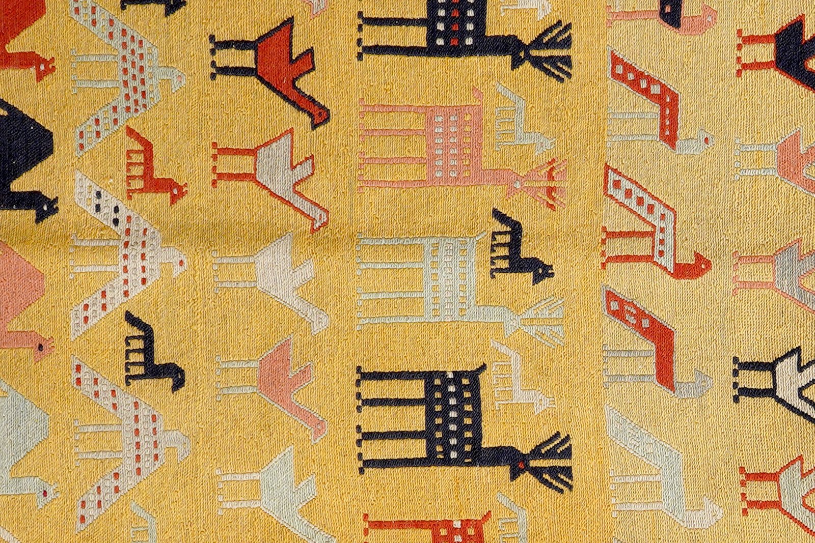 Sumak Shahsavan — Handmade, 118x156 cm, Yellow, 100% Virgin Wool | View 5