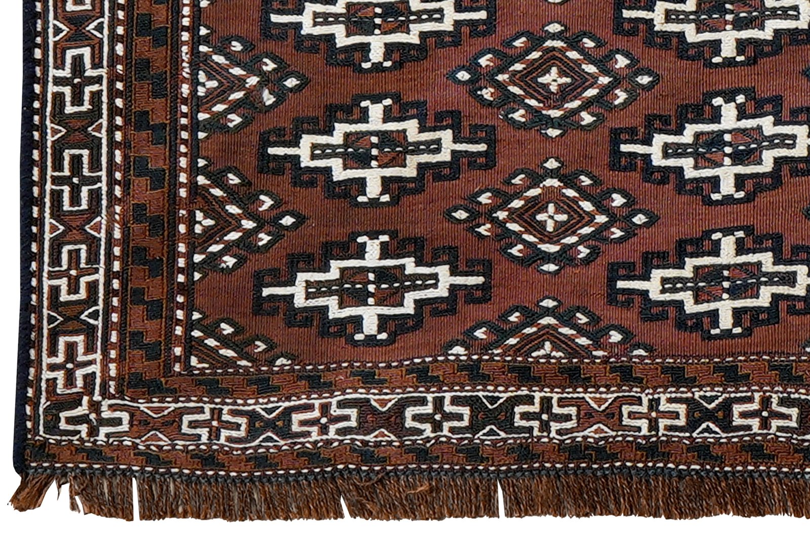 Kelim Turkman — Handmade, 124x50 cm, Brown, 100% Virgin Wool | View 3