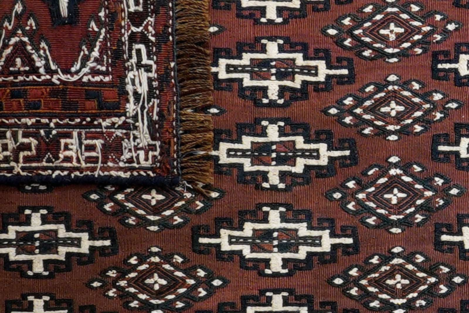 Kelim Turkman — Handmade, 124x50 cm, Brown, 100% Virgin Wool | View 6