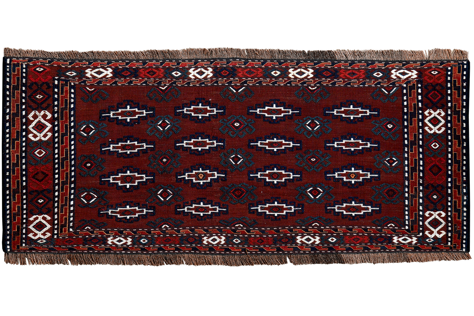 Kelim Turkman — Handgefertigt, 46x112 cm, Bunt, 100% Virgin Wool | Main view