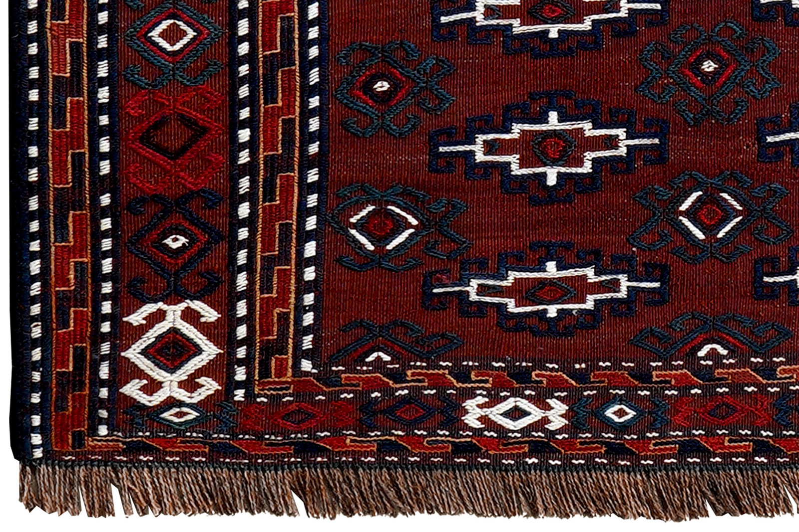 Kelim Turkman — Handgefertigt, 46x112 cm, Bunt, 100% Virgin Wool | View 4
