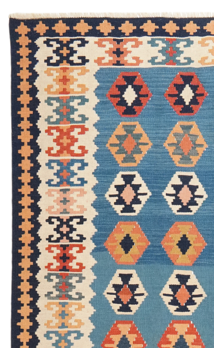 Kelim Gashgai Old — Handgefertigt, 201x160 cm, Beige, 100% Virgin Wool | View 4