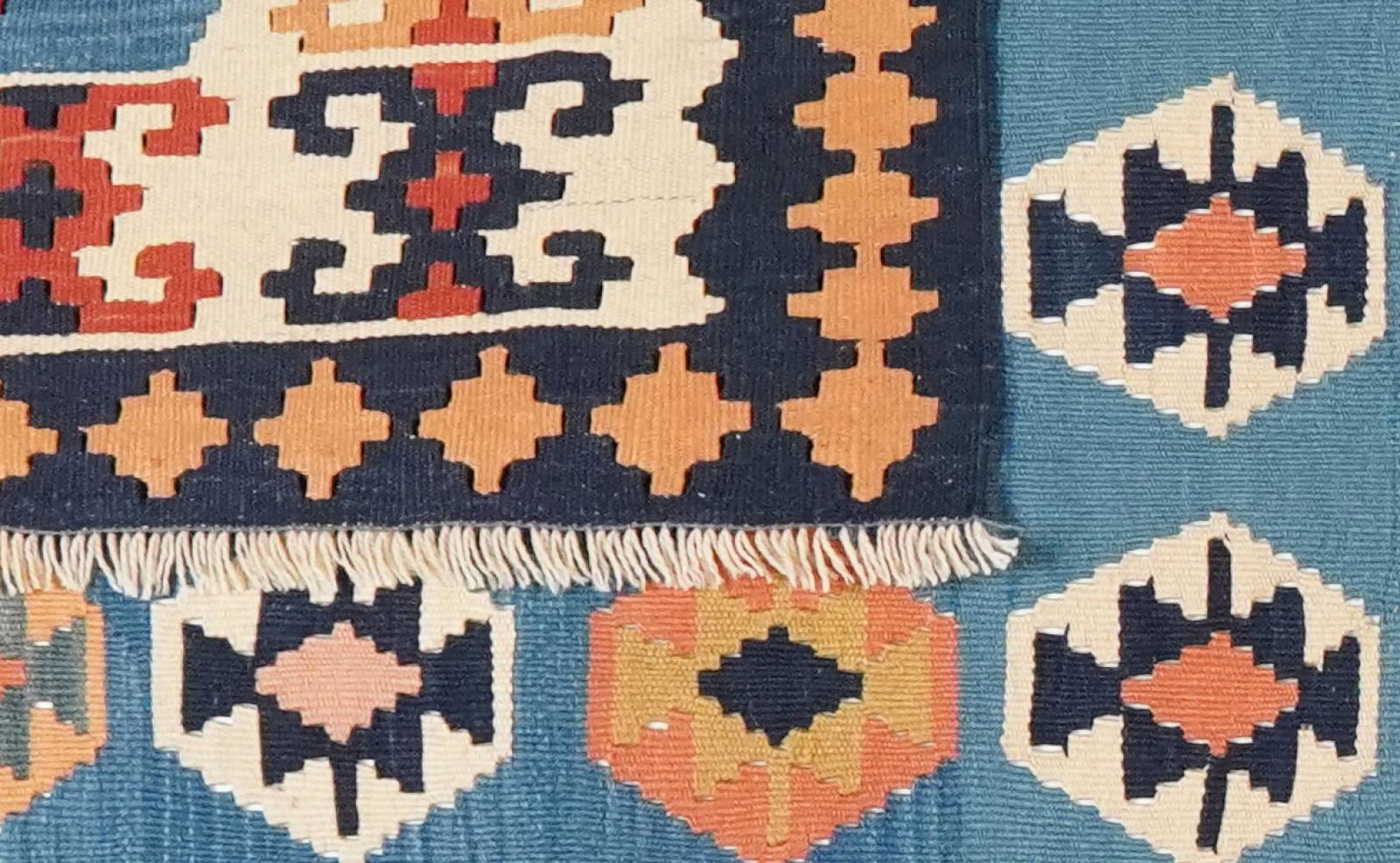 Kelim Gashgai Old — Handgefertigt, 201x160 cm, Beige, 100% Virgin Wool | View 5