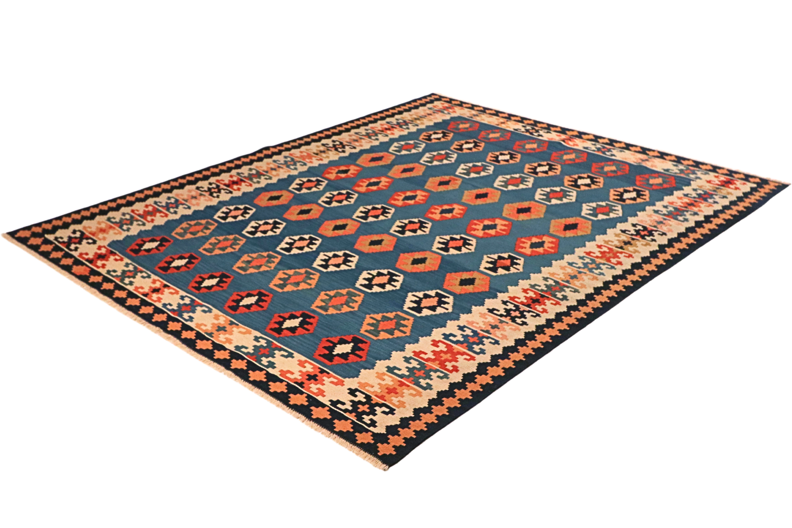 Kelim Gashgai Old — Handgefertigt, 201x160 cm, Beige, 100% Virgin Wool | View 7