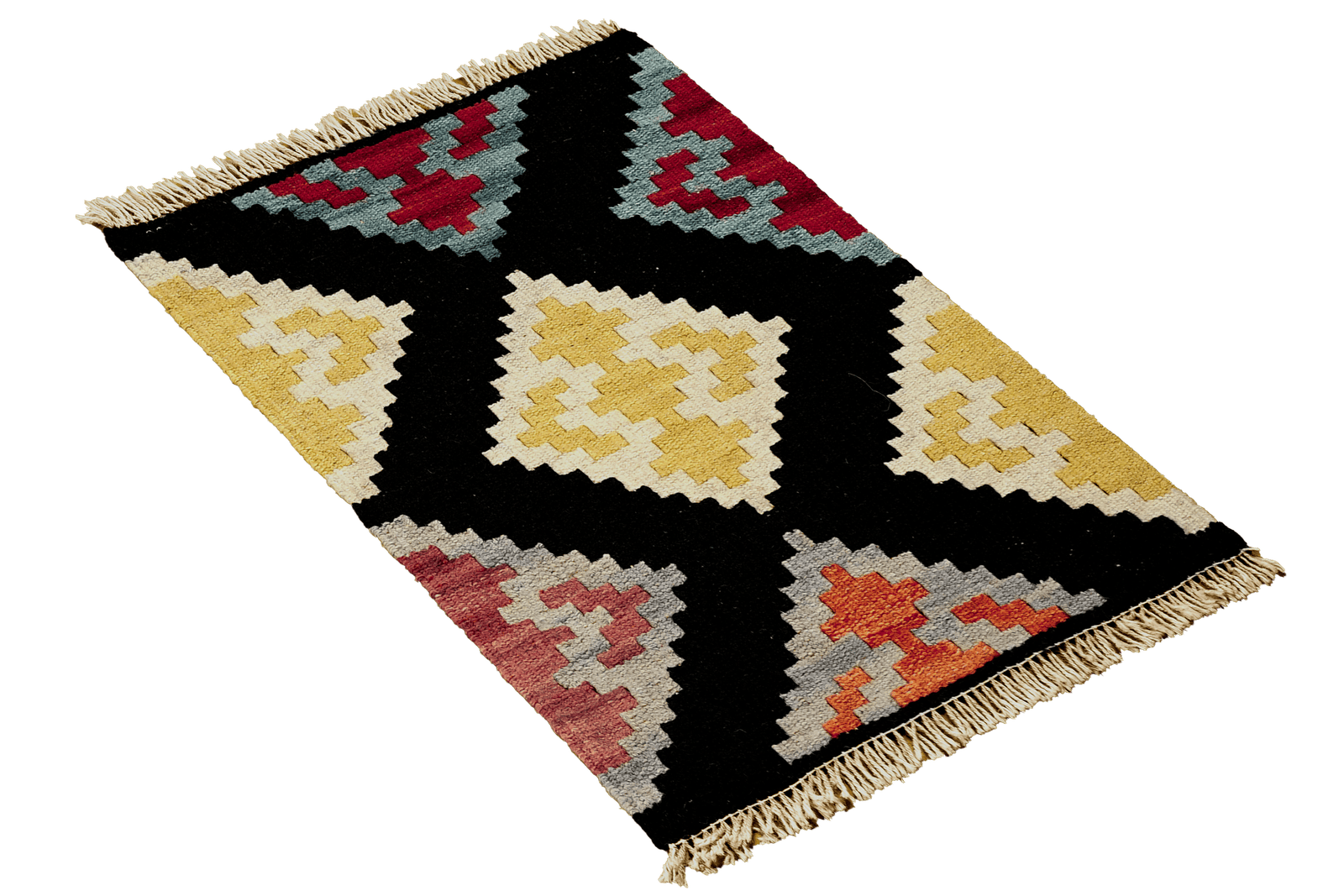 Kelim Gashgai — Handmade, 42x59 cm, Black, 100% Virgin Wool | View 4