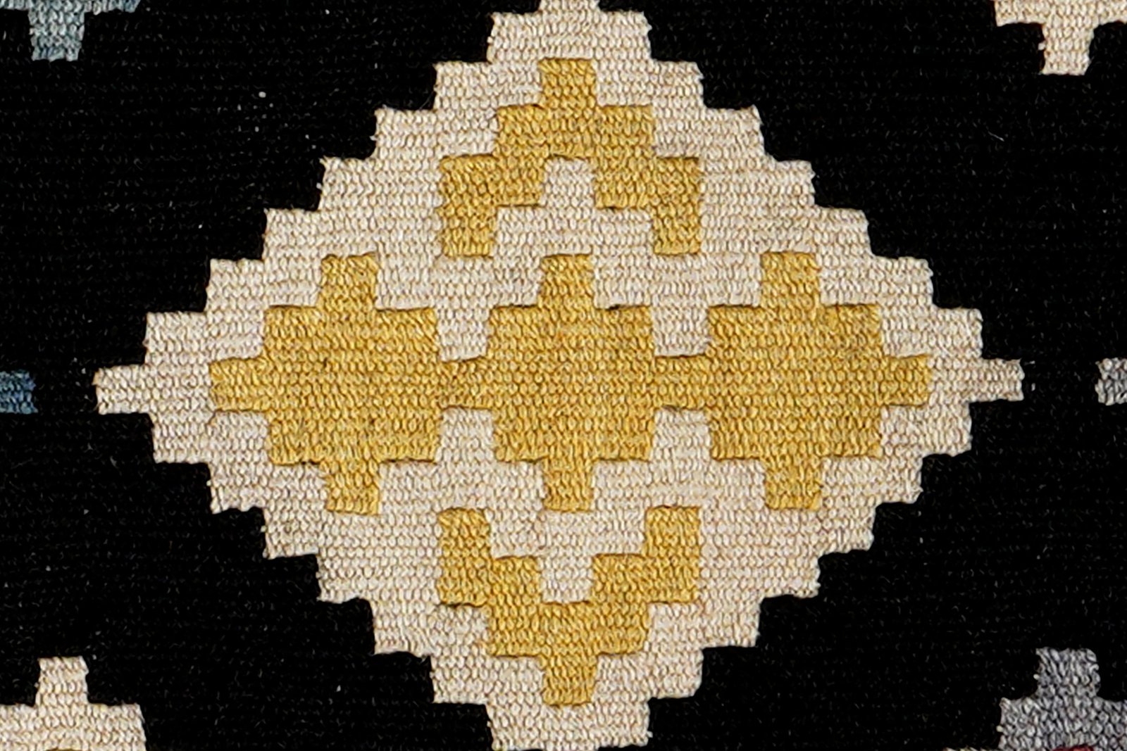 Kelim Gashgai — Handmade, 42x59 cm, Black, 100% Virgin Wool | View 5
