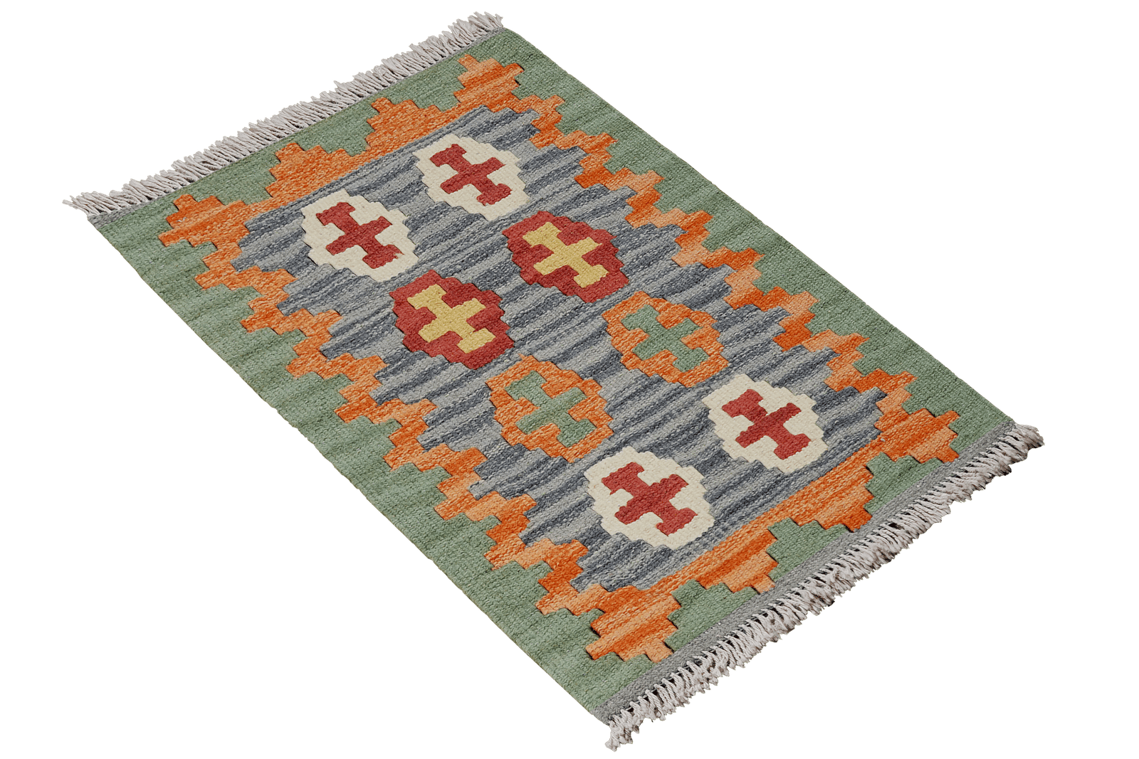 Kelim Gashgai — Handmade, 47x64 cm, Blue, 100% Virgin Wool | View 4