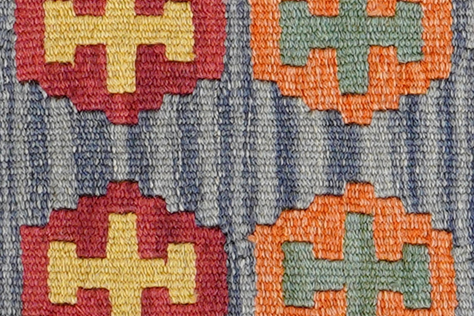 Kelim Gashgai — Handmade, 47x64 cm, Blue, 100% Virgin Wool | View 5