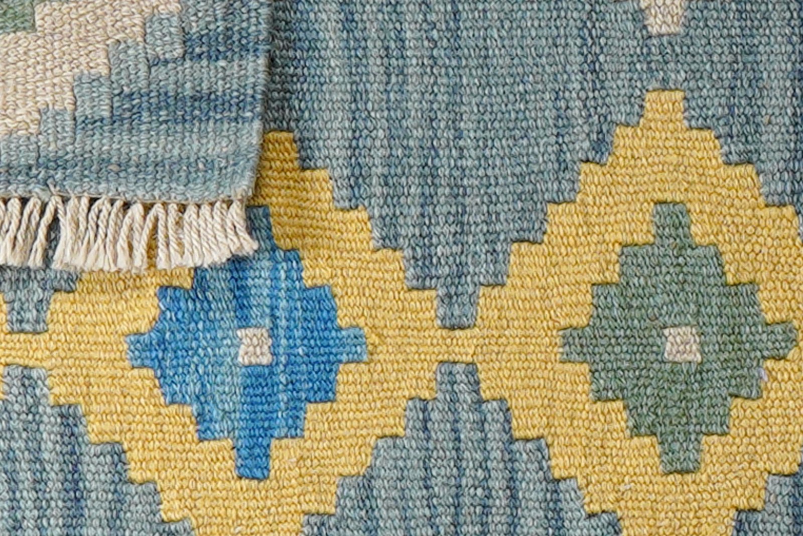 Kelim Gashgai — Handmade, 66x87 cm, Blue, 100% Virgin Wool | View 6