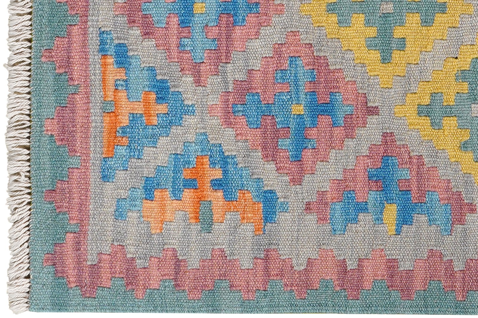 Kelim Gashgai — Handmade, 64x91 cm, Grey, 100% Virgin Wool | View 3