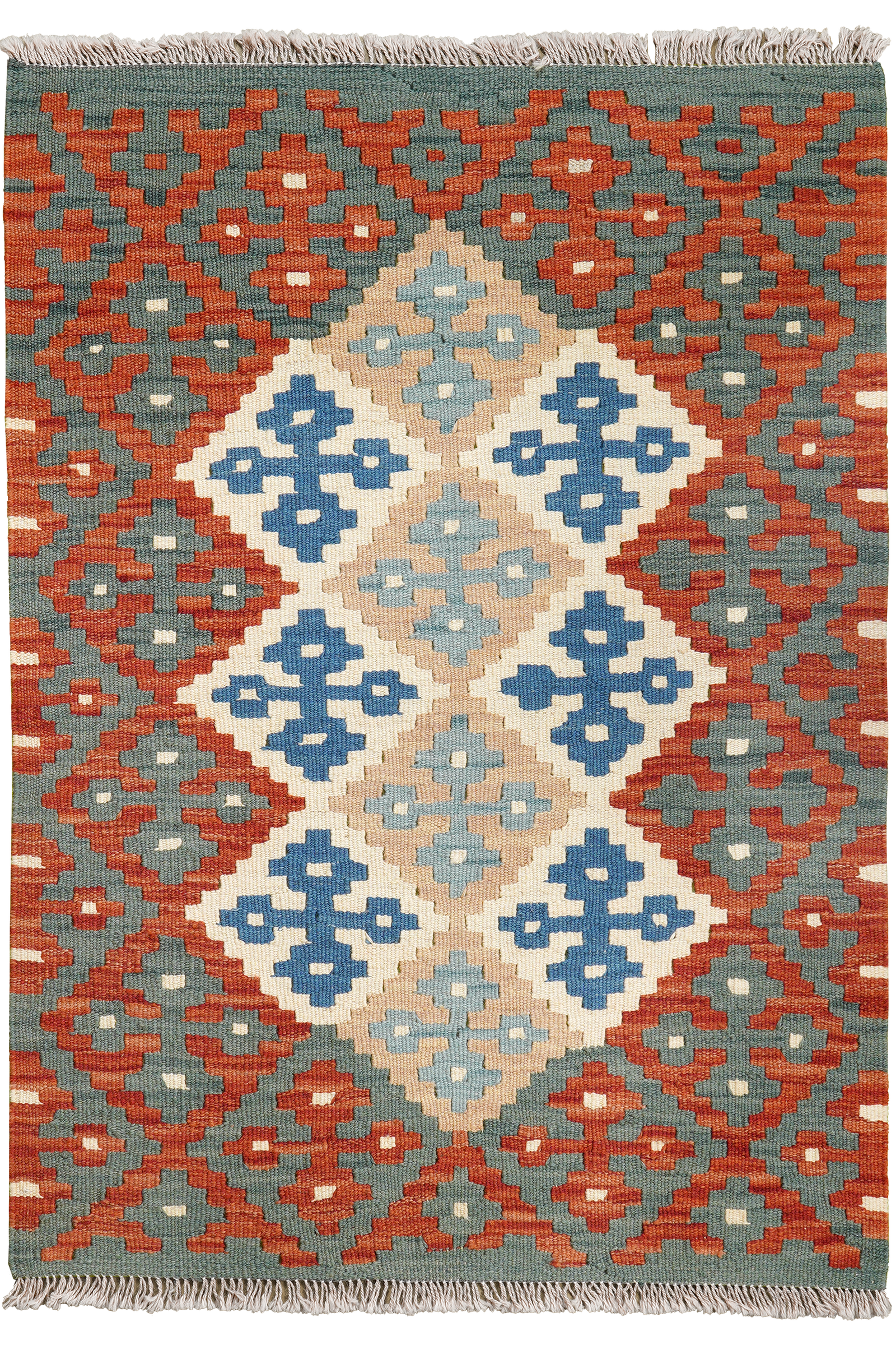 Kelim Gashgai — Handgefertigt, 123x87 cm, Bunt, 100% Virgin Wool | Main view