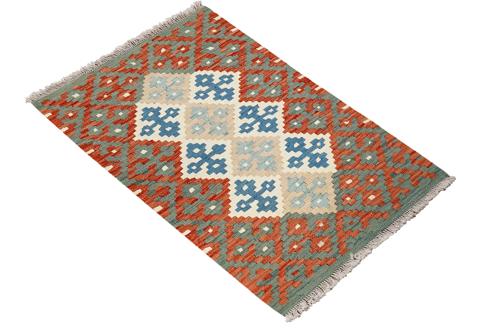 Kelim Gashgai — Handgefertigt, 123x87 cm, Bunt, 100% Virgin Wool | View 5
