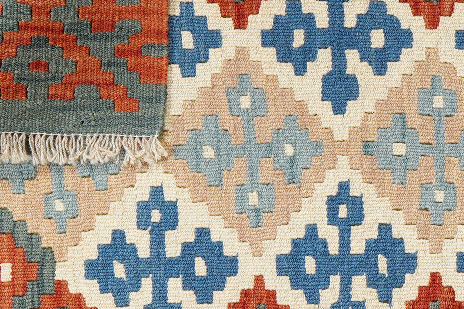 Kelim Gashgai — Handgefertigt, 123x87 cm, Bunt, 100% Virgin Wool | View 7