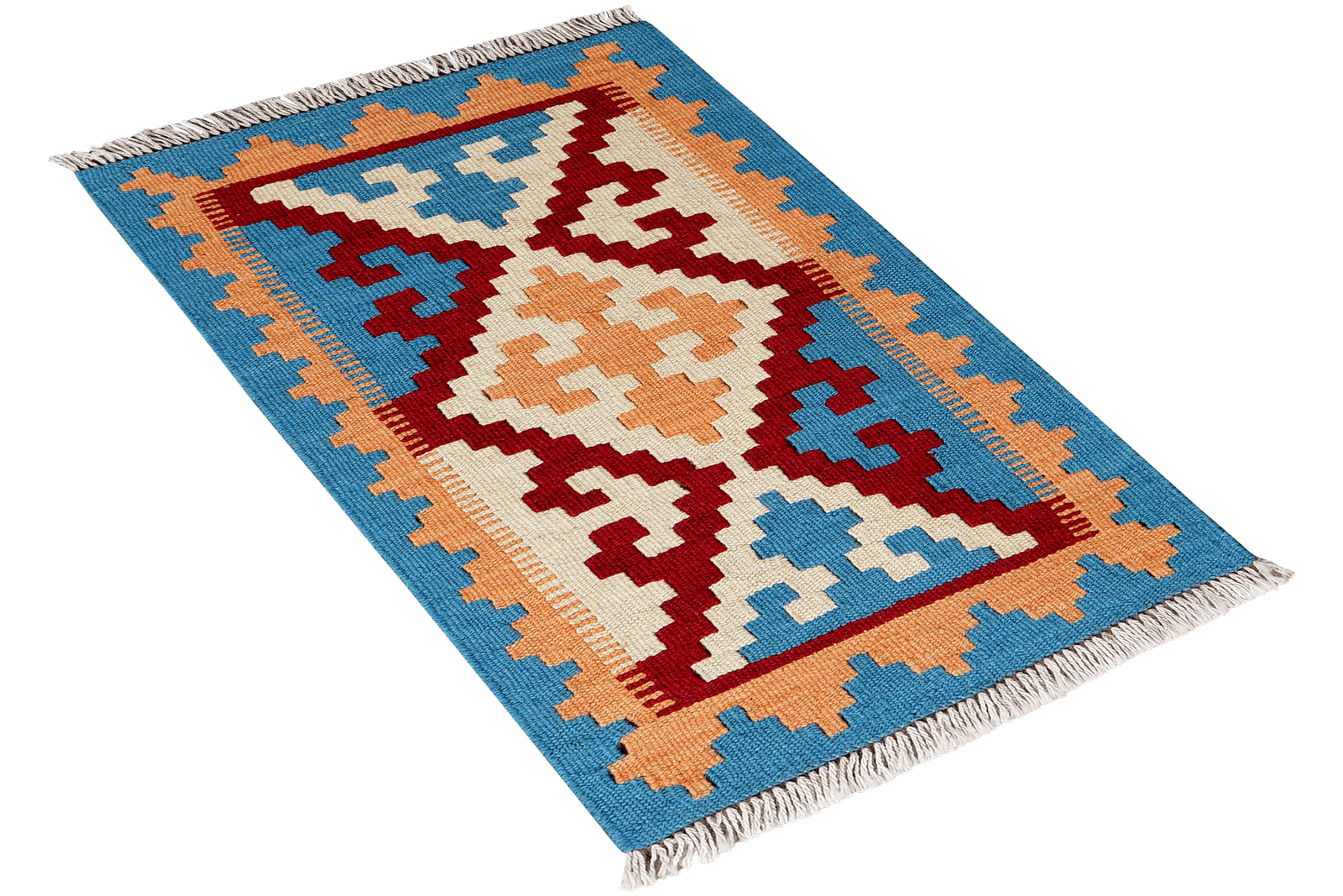Kelim Gashgai — Handmade, 42x67 cm, Red, 100% Virgin Wool | View 4