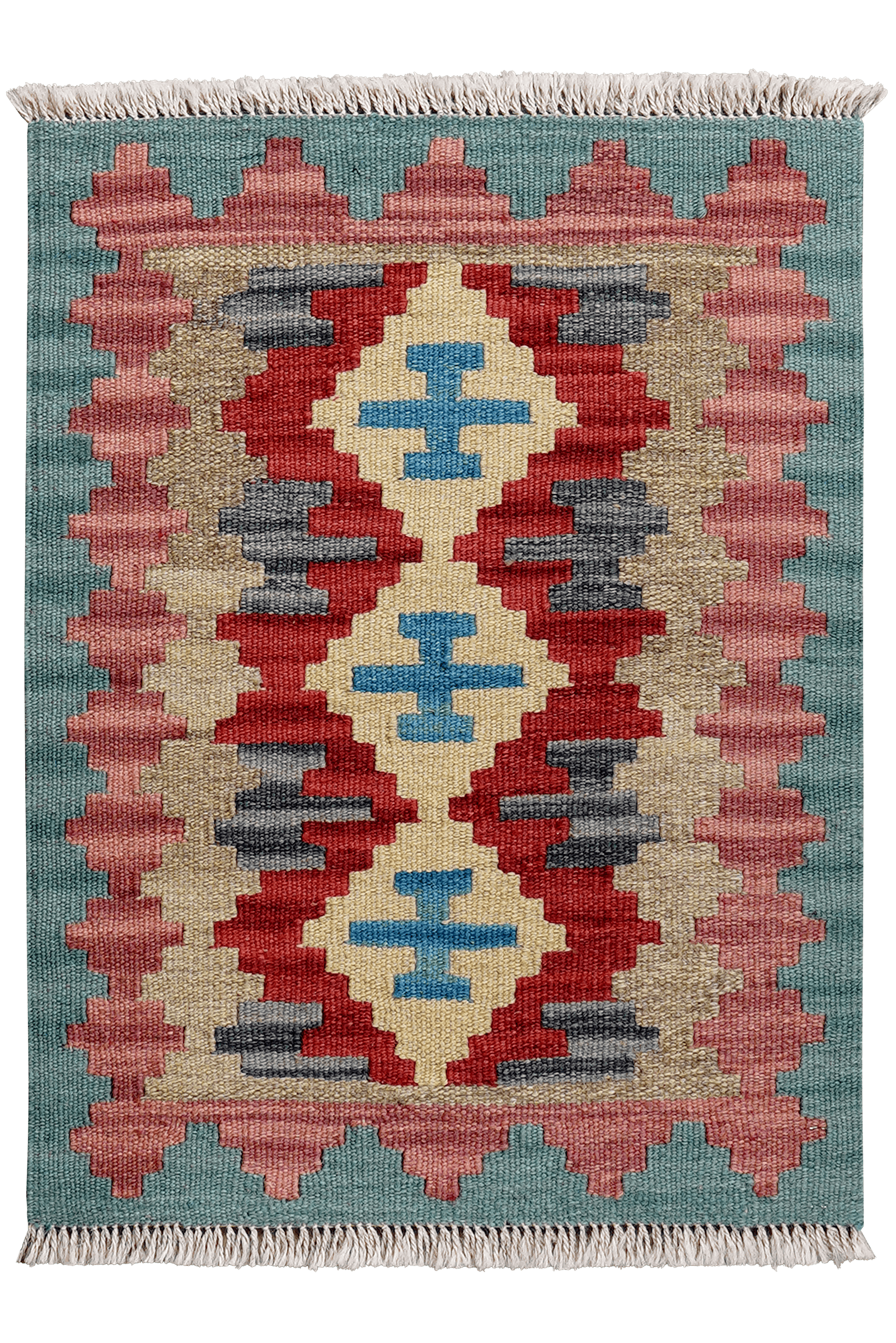 Kelim Gashgai — Handmade, 47x64 cm, Beige, 100% Virgin Wool | Main view