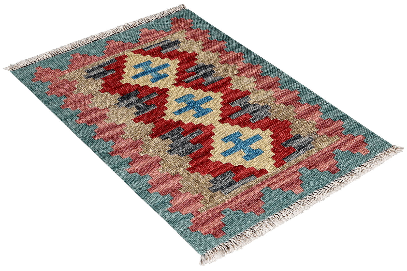 Kelim Gashgai — Handmade, 47x64 cm, Beige, 100% Virgin Wool | View 4