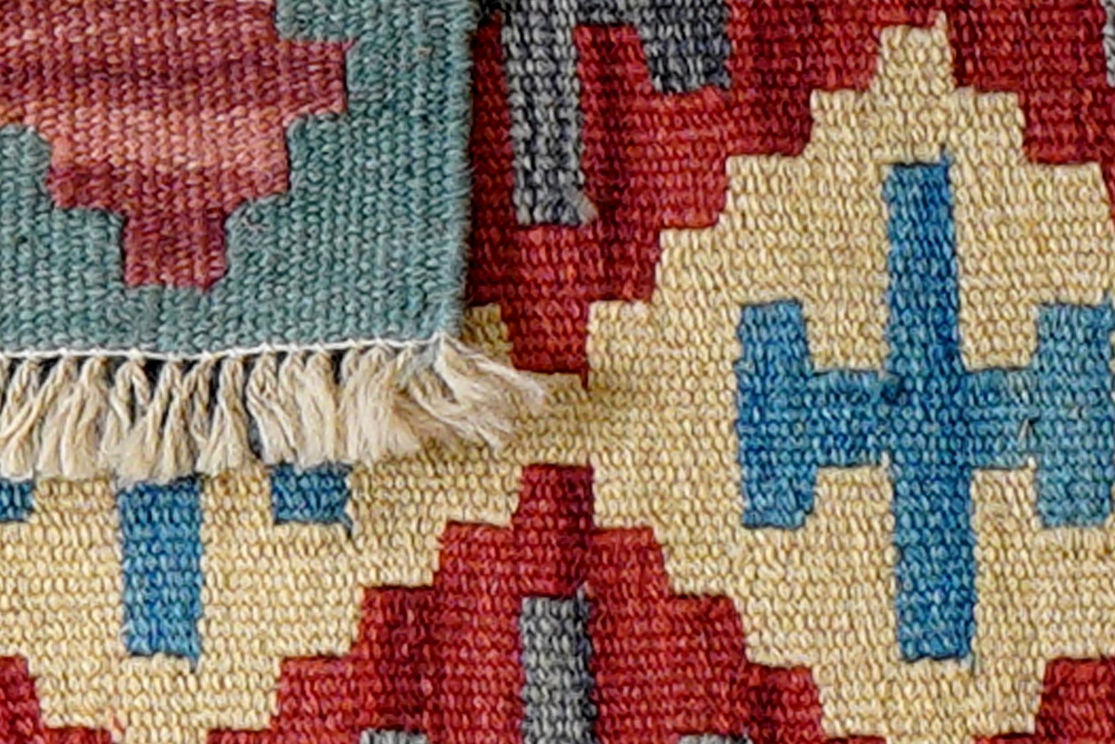 Kelim Gashgai — Handmade, 47x64 cm, Beige, 100% Virgin Wool | View 6