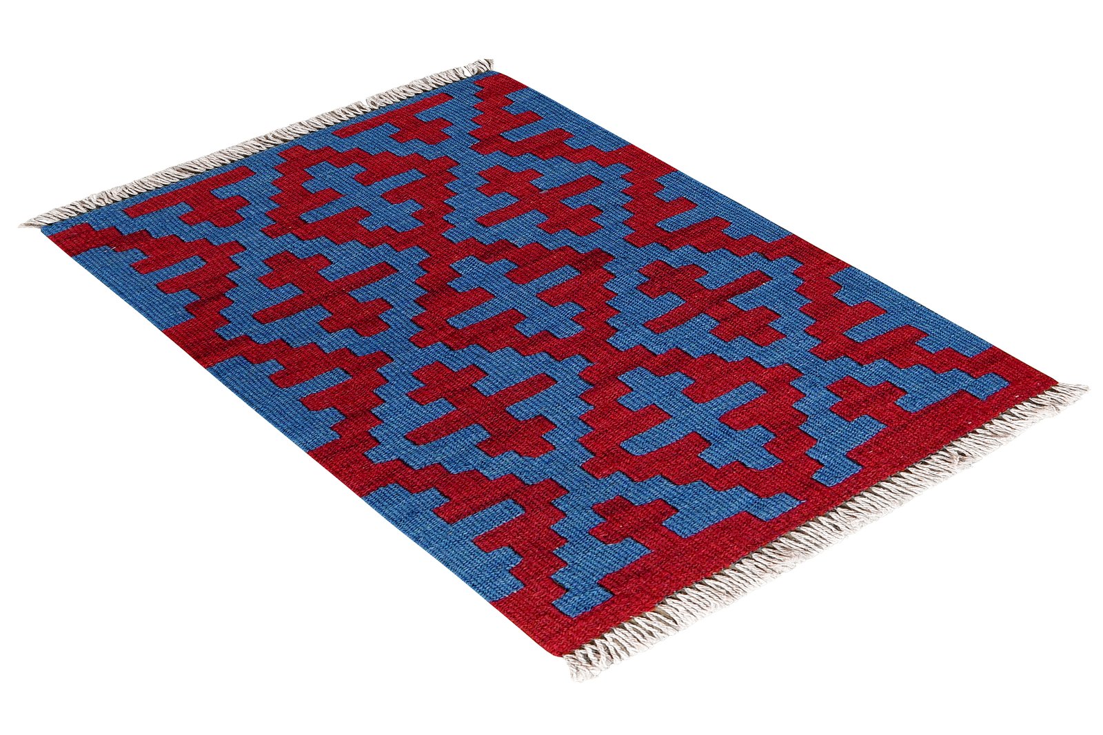 Kelim Gashgai — Handmade, 42x59 cm, Red, 100% Virgin Wool | View 4