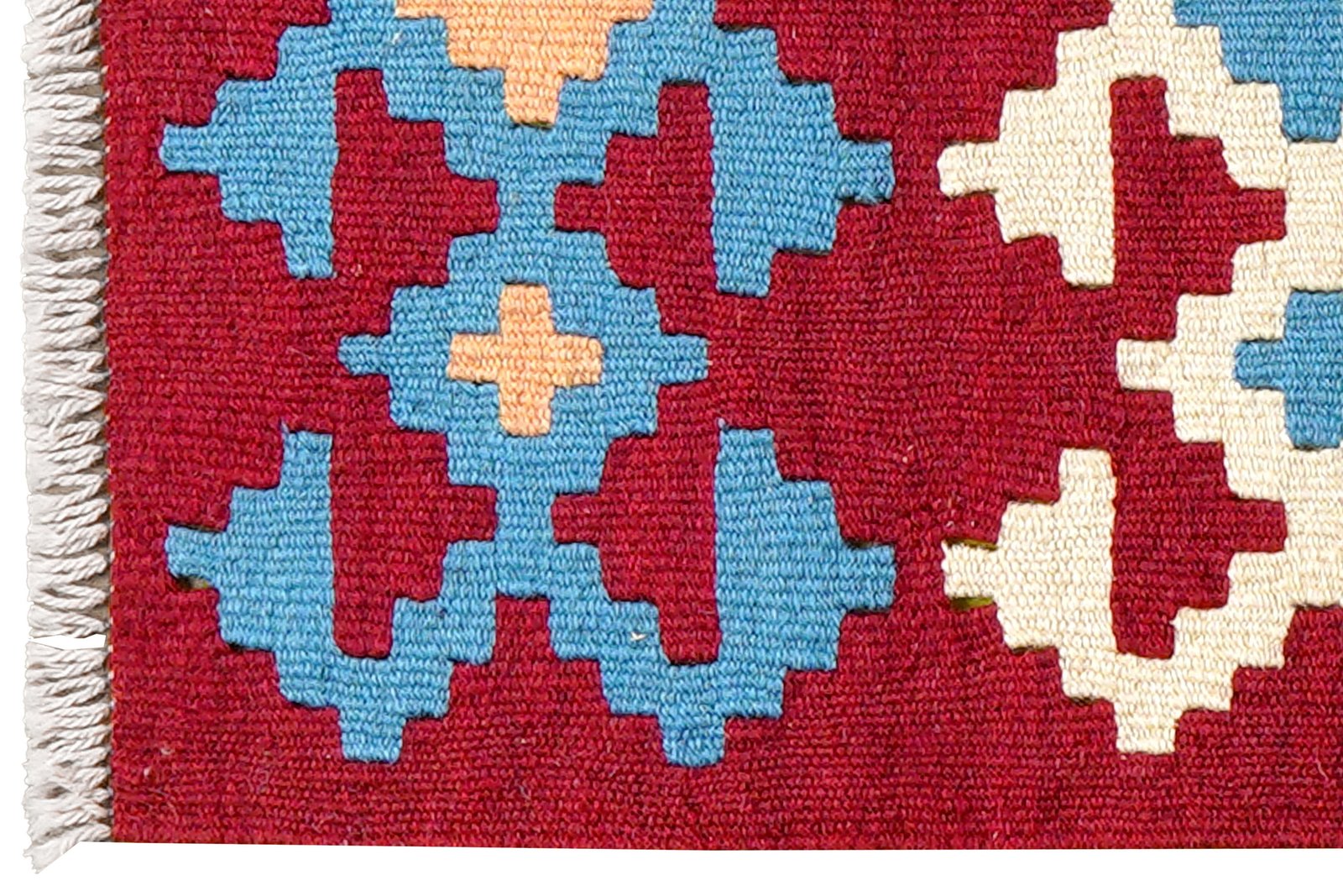 Kelim Gashgai — Handmade, 44x65 cm, Red, 100% Virgin Wool | View 3