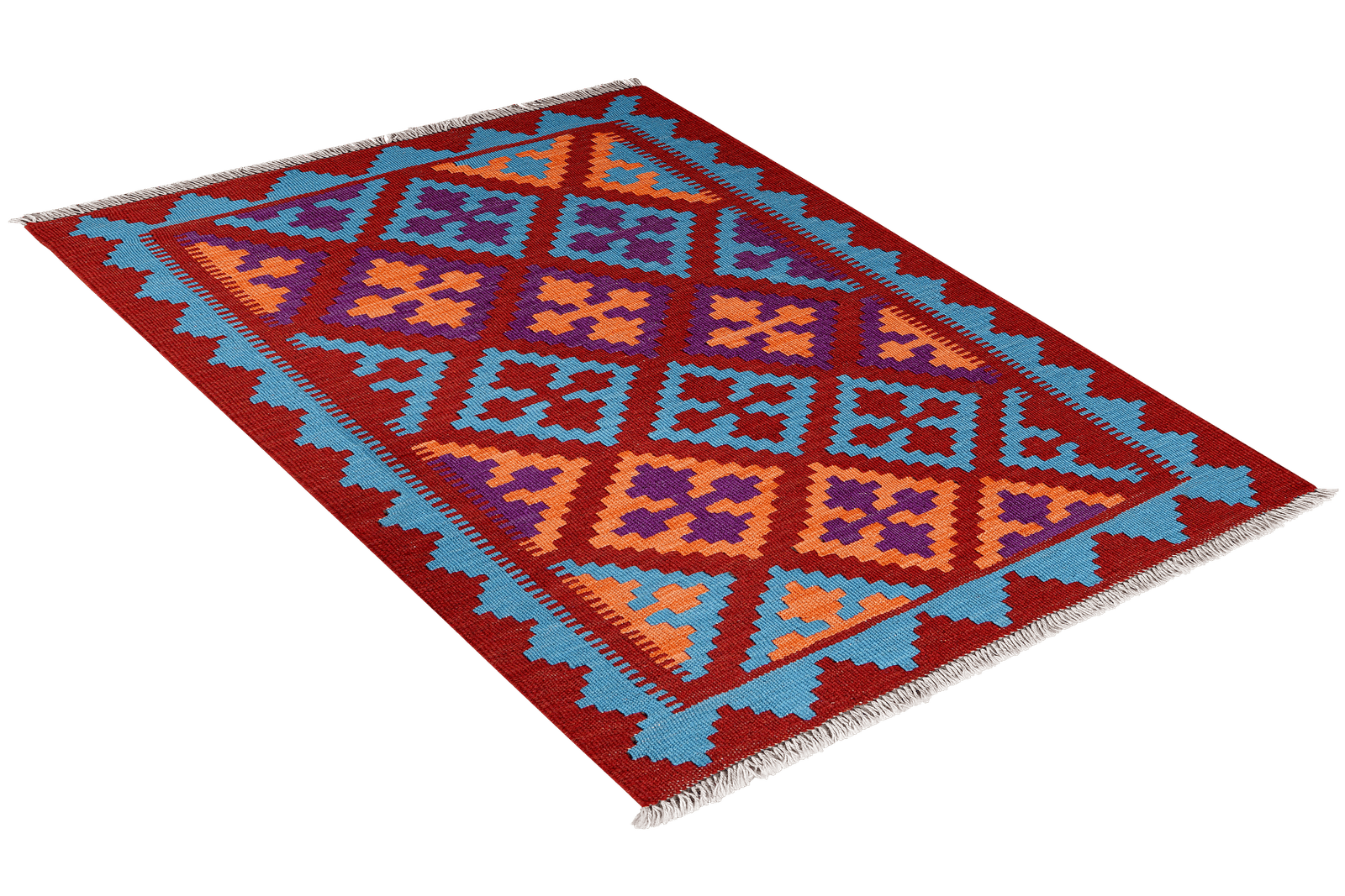 Kelim Gashgai — Handmade, 88x132 cm, Red, 100% Virgin Wool | View 4