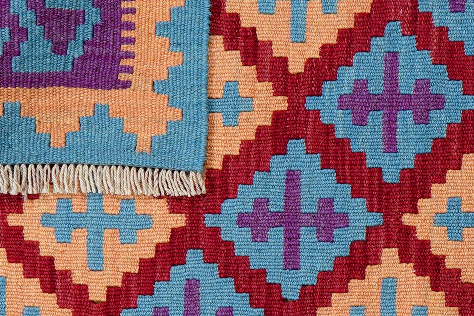 Kelim Gashgai — Handmade, 82x126 cm, Red, 100% Virgin Wool | View 6