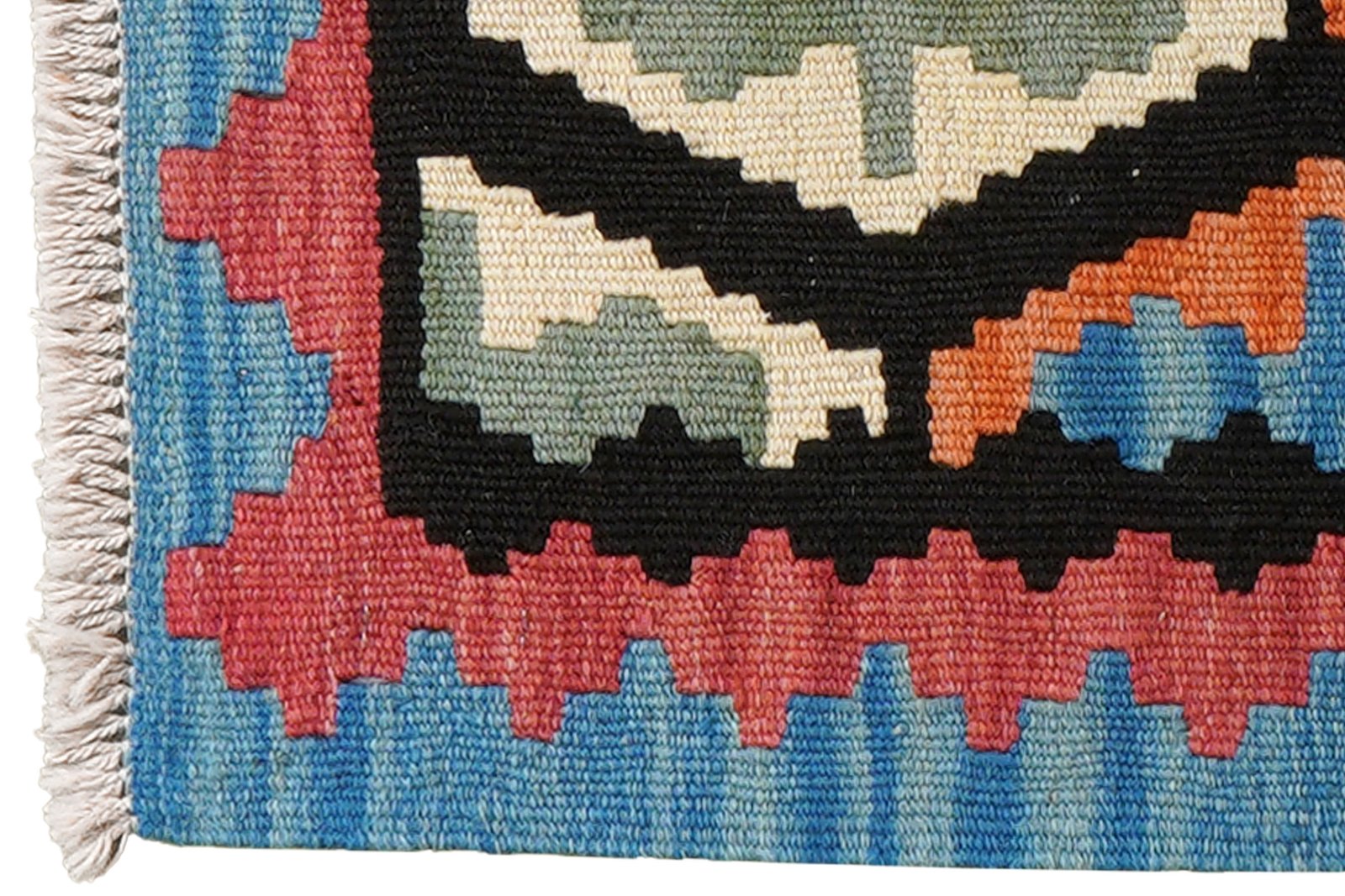 Kelim Gashgai — Handmade, 43x62 cm, Black, 100% Virgin Wool | View 3