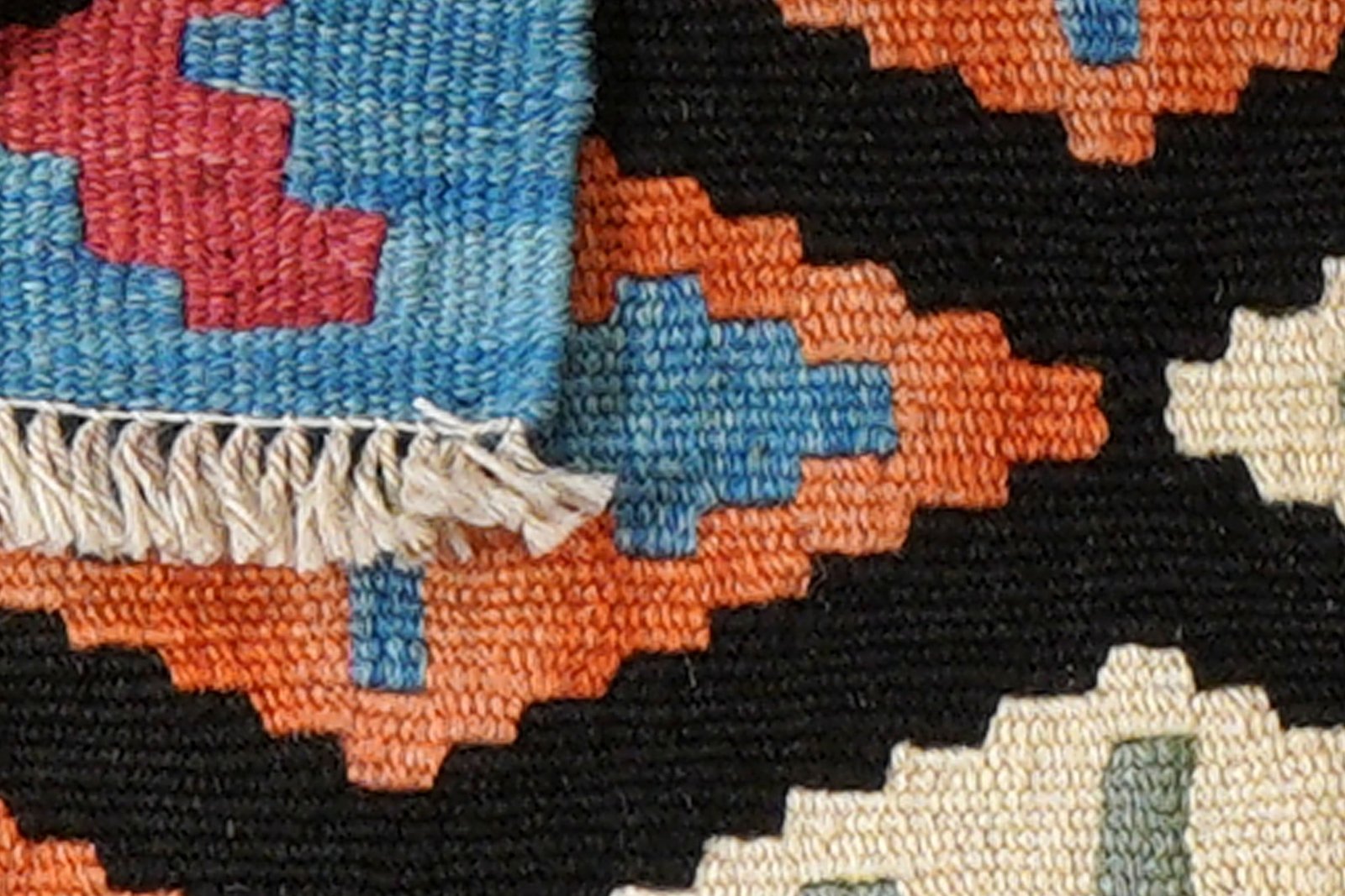 Kelim Gashgai — Handmade, 43x62 cm, Black, 100% Virgin Wool | View 6