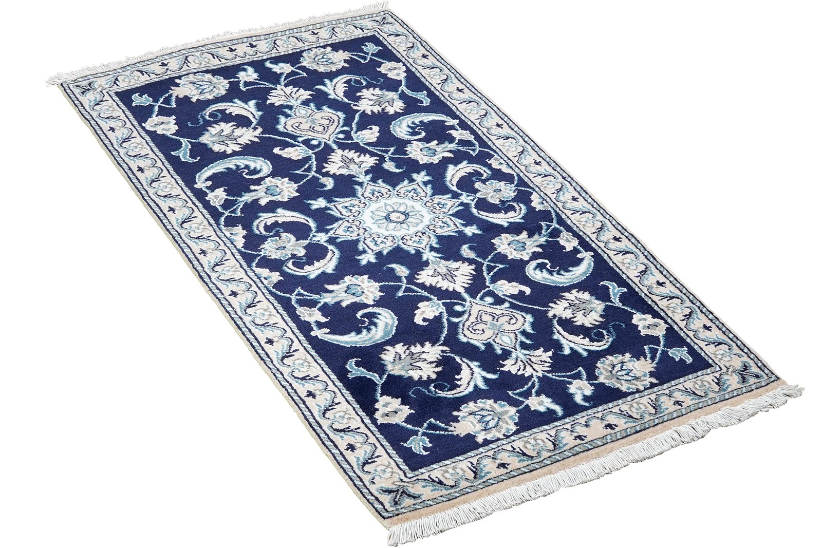 Nain 12La — Hand-knotted, 69x139 cm, Blue, 100% Virgin Wool | View 4